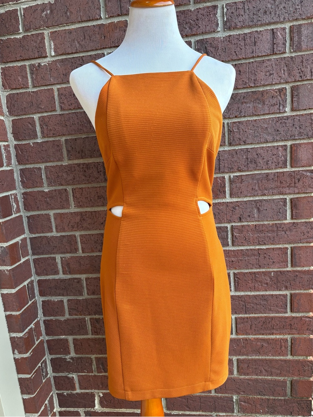 Lush Orange Cutout Mini Bodycon Dress